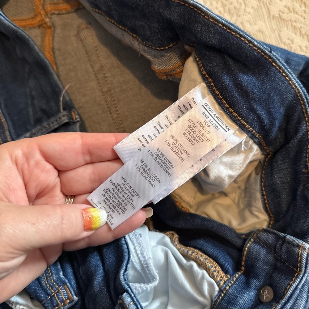 Good American good legs straight blue jeans - Picture 4 of 10